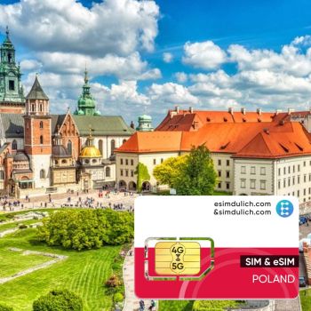 Sim Du Lịch Ba Lan 15 Ngày Tốc Độ Cao 4G (Poland)